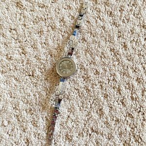 Y2K Silver Watch with Crystal Detailing
